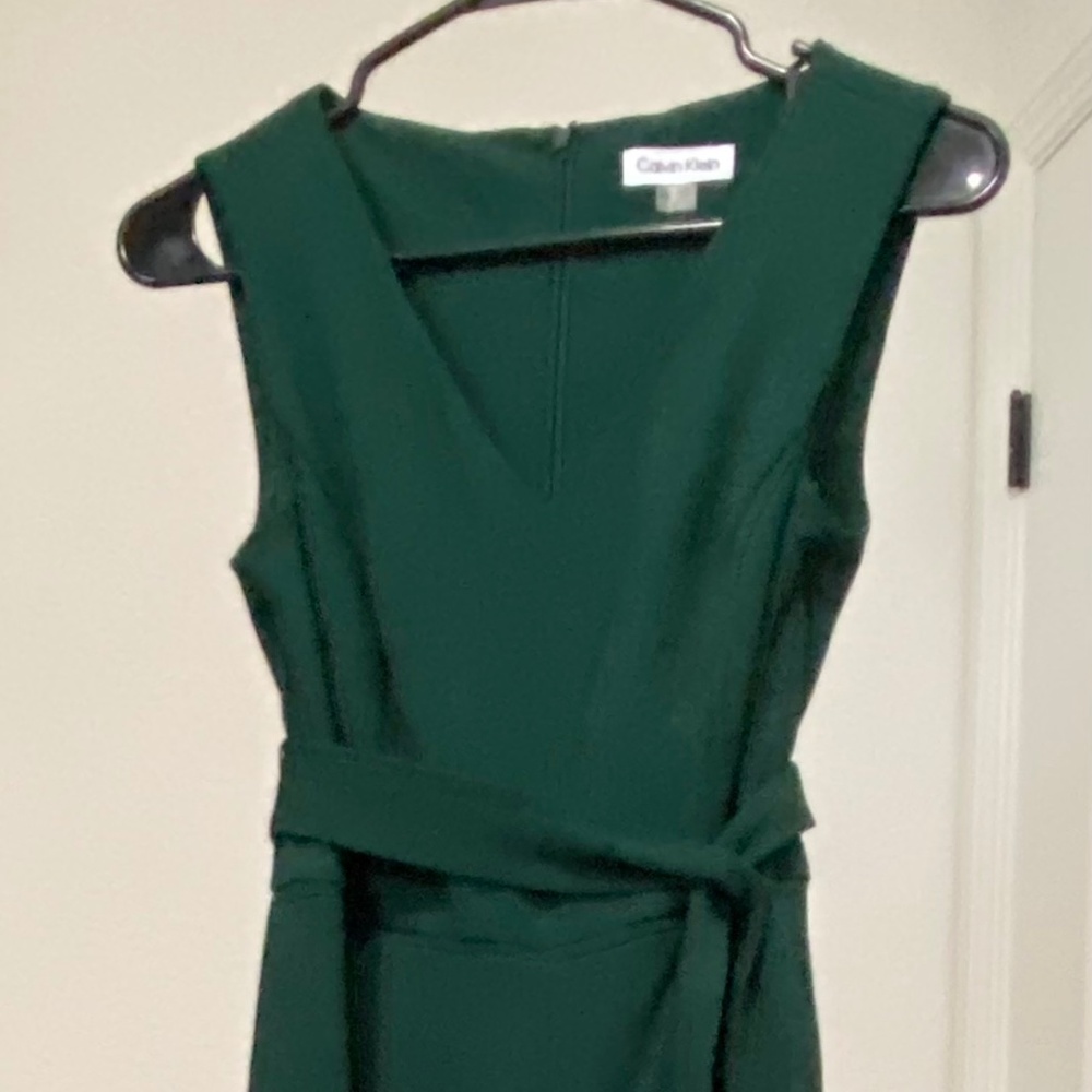 Calvin Klein sleeveless green jumpsuit